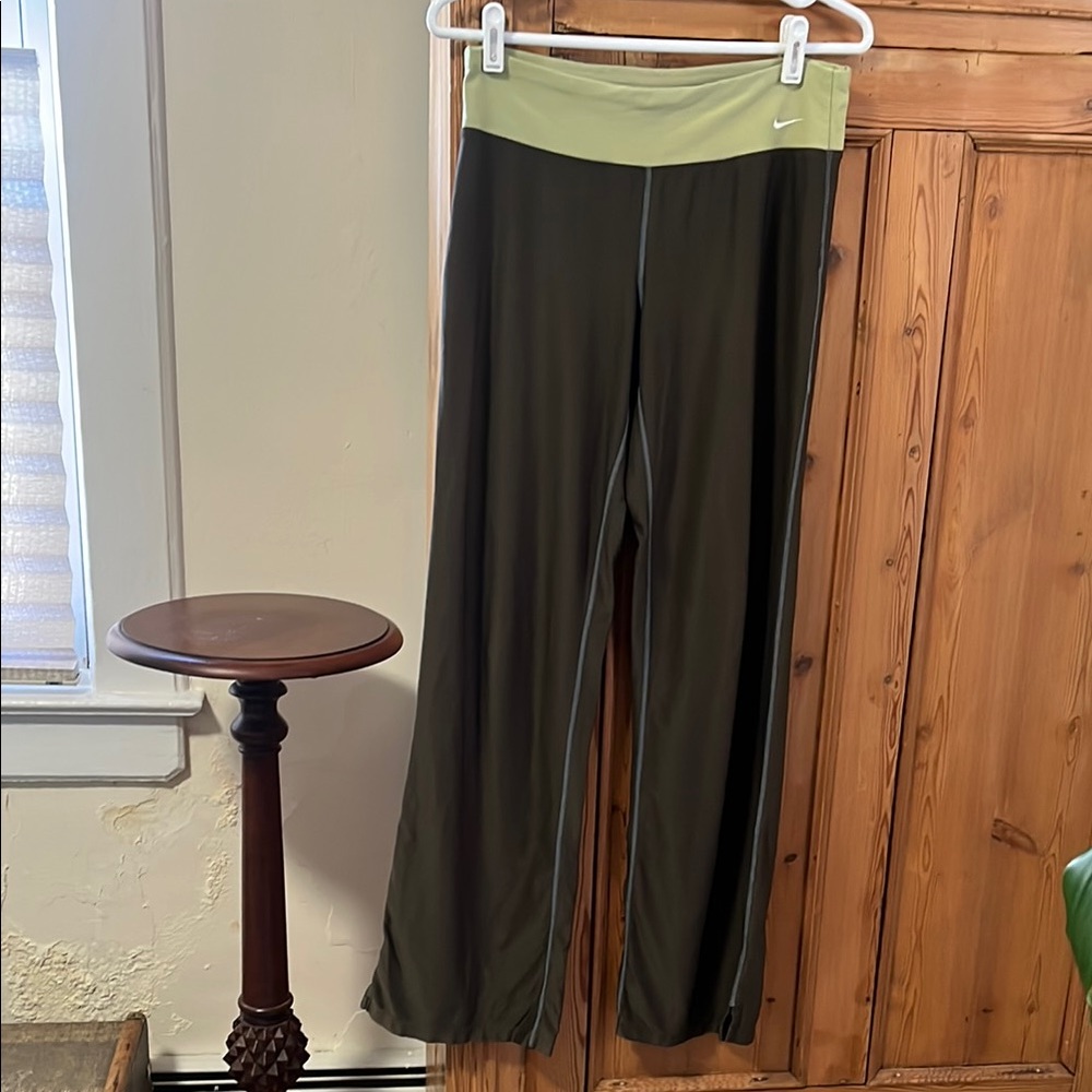 Nike Olive and Light Green Yoga Pants